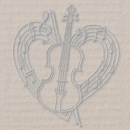 Violin Musical Heart - Metal Sign