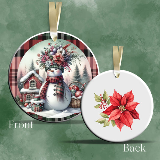 Snowman Christmas Ceramic Ornament 33-44