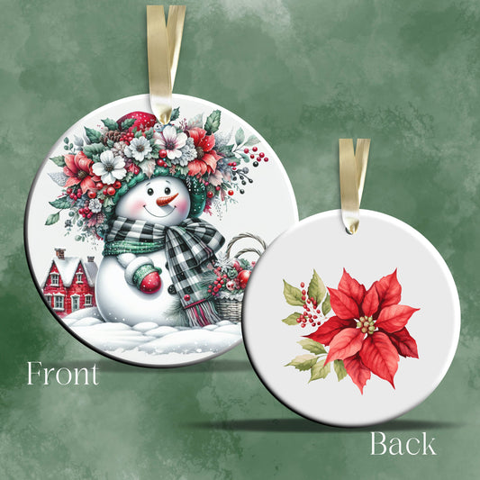 Snowman Christmas Ceramic Ornament 33-45