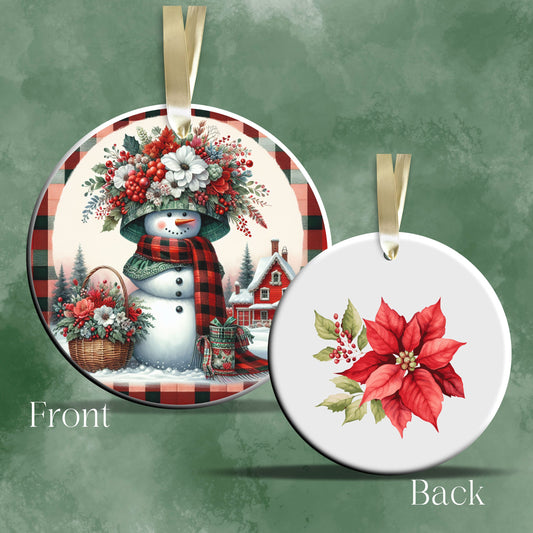 Snowman Christmas Ceramic Ornament 33-46