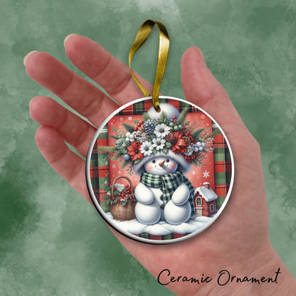 Snowman Christmas Ceramic Ornament 33-49