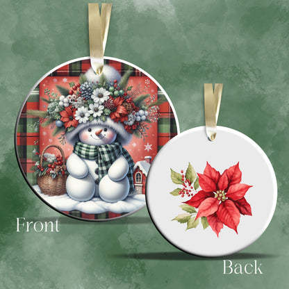 Snowman Christmas Ceramic Ornament 33-49