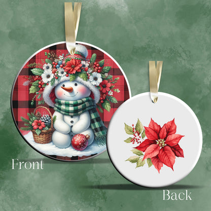 Snowman Christmas Ceramic Ornament 33-50