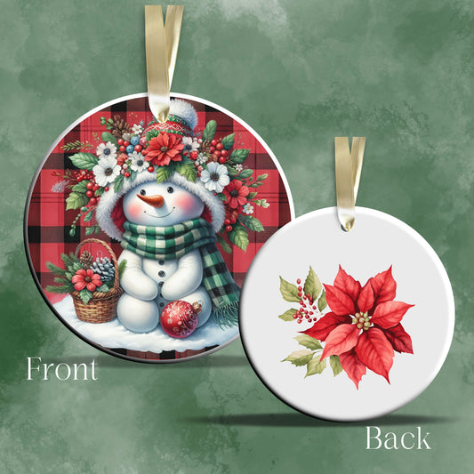 Snowman Christmas Ceramic Ornament 33-50