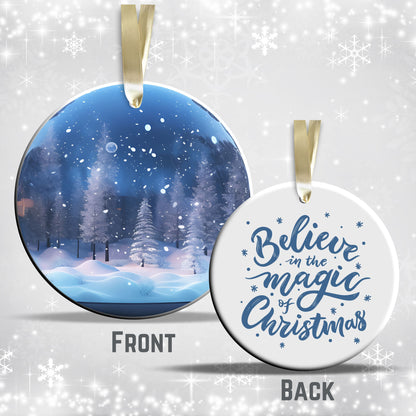 Snowy Landscape Globe Ceramic Ornament 48-04