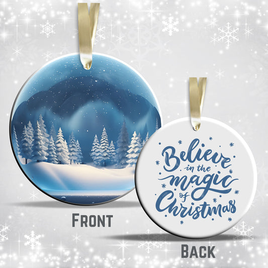 Snowy Landscape Globe Ceramic Ornament 48-05