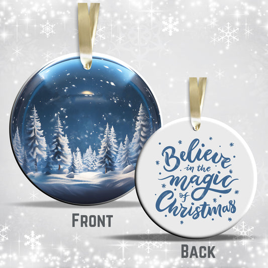 Snowy Landscape Globe Ceramic Ornament 48-06