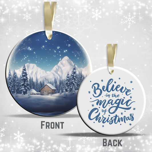 Snowy Landscape Globe Ceramic Ornament 48-08