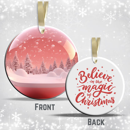 Snowy Landscape Globe Ceramic Ornament 48-12
