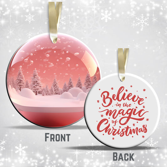 Snowy Landscape Globe Ceramic Ornament 48-12