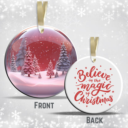 Snowy Landscape Globe Ceramic Ornament 48-13