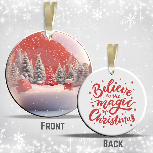 Snowy Landscape Globe Ceramic Ornament 48-14