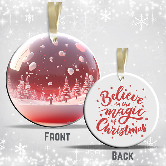 Snowy Landscape Globe Ceramic Ornament 48-15