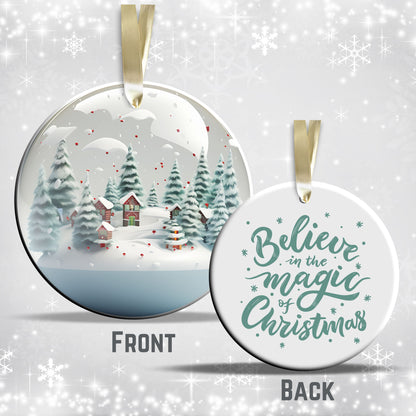 Snowy Landscape Globe Ceramic Ornament 48-24