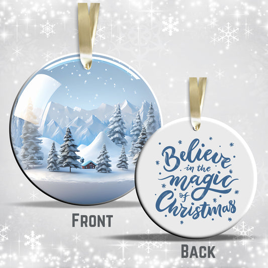 Snowy Landscape Globe Ceramic Ornament 48-26