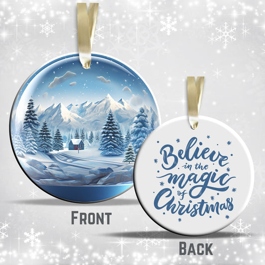 Snowy Landscape Globe Ceramic Ornament 48-27