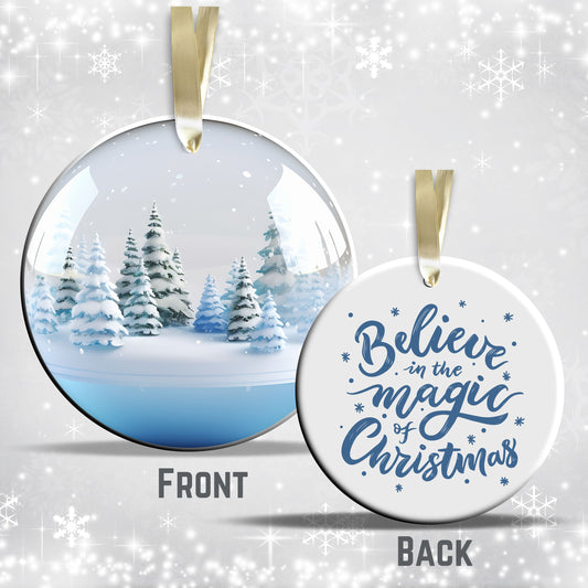 Snowy Landscape Globe Ceramic Ornament 48-29