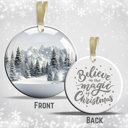 Snowy Landscape Globe Ceramic Ornament 48-31