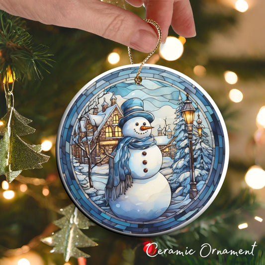 Stained Glass Christmas Ceramic Ornament 02-05
