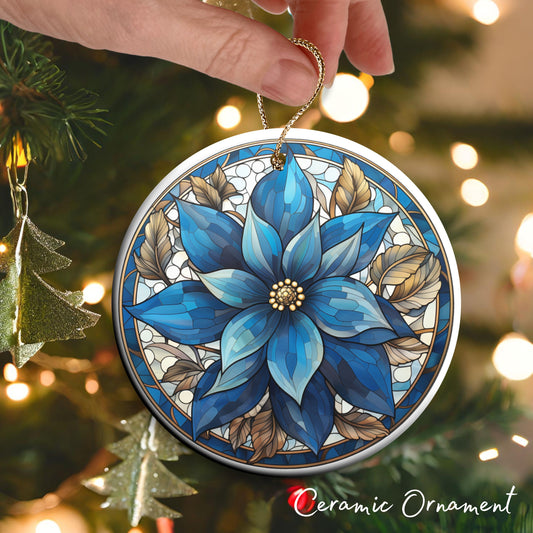 Stained Glass Christmas Ceramic Ornament
