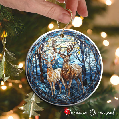 Stained Glass Christmas Ceramic Ornament