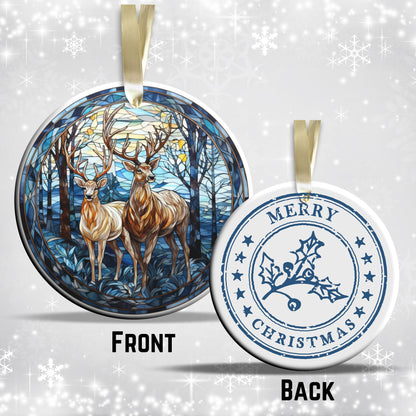 Stained Glass Christmas Ceramic Ornament