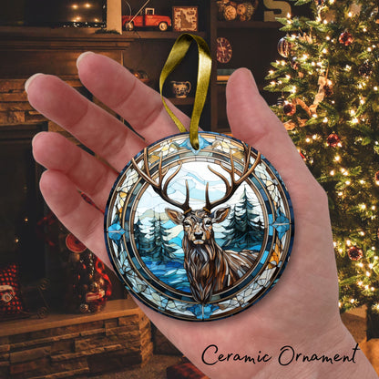 Stained Glass Christmas Ceramic Ornament