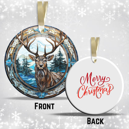 Stained Glass Christmas Ceramic Ornament