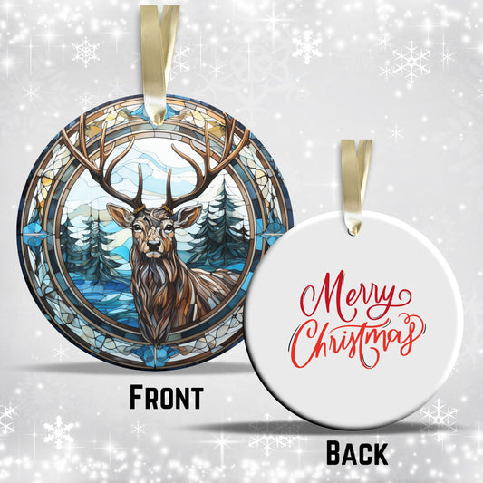 Stained Glass Christmas Ceramic Ornament