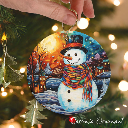 Stained Glass Christmas Ceramic Ornament 03-04