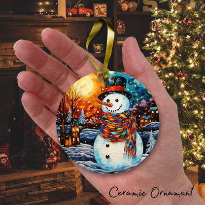 Stained Glass Christmas Ceramic Ornament 03-04