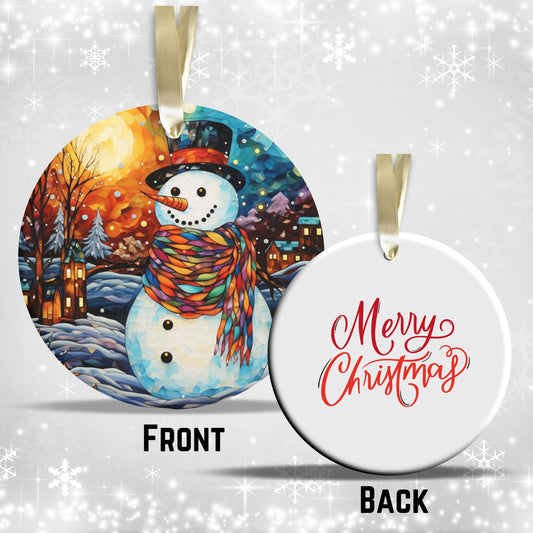 Stained Glass Christmas Ceramic Ornament 03-04