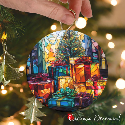 Stained Glass Christmas Ceramic Ornament 03-05