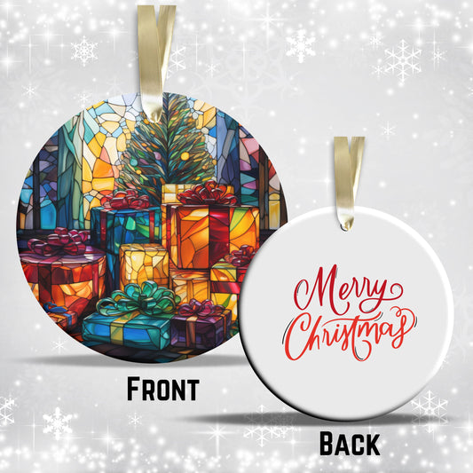 Stained Glass Christmas Ceramic Ornament 03-05