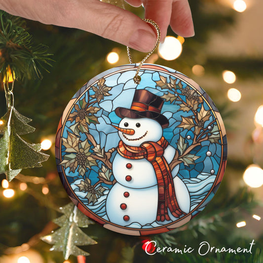 Stained Glass Christmas Ceramic Ornament 03-07