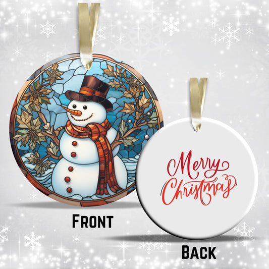 Stained Glass Christmas Ceramic Ornament 03-07