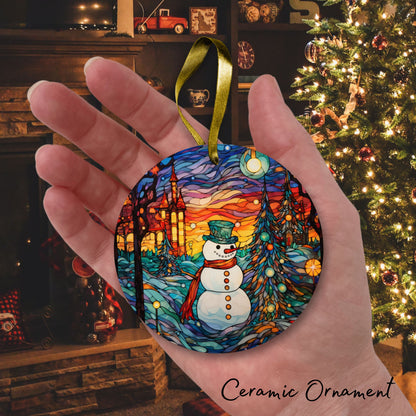 Stained Glass Christmas Ceramic Ornament 03-08