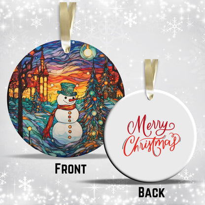 Stained Glass Christmas Ceramic Ornament 03-08