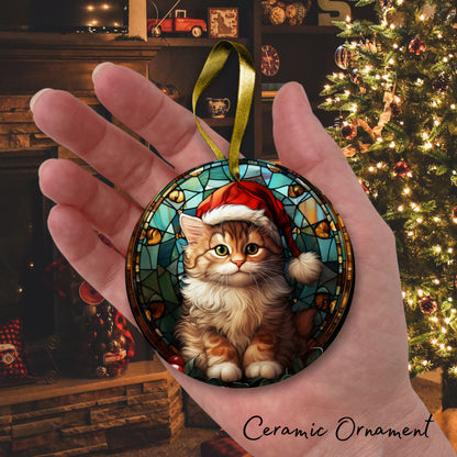 Stained Glass Christmas Ceramic Ornament