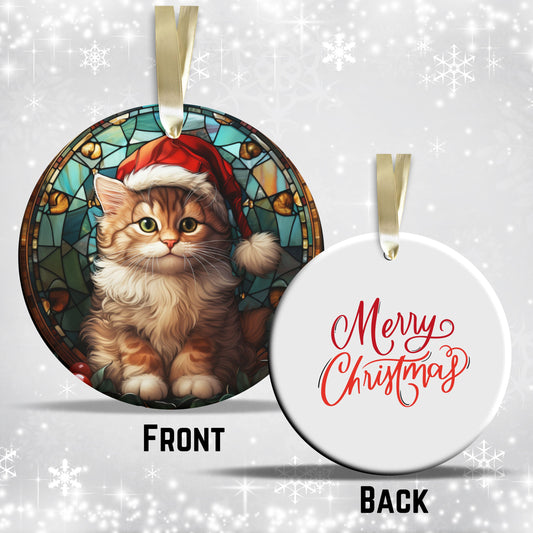 Stained Glass Christmas Ceramic Ornament