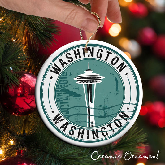 Personalized United States State of Washington Ceramic Ornament 66-WA