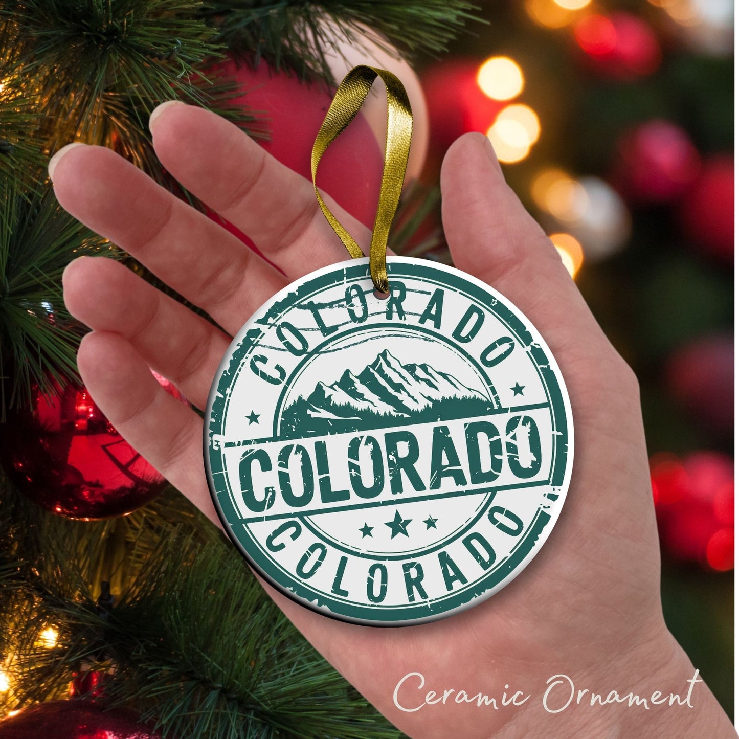 Colorado State Christmas Ornament - Personalized Ceramic 66-CO