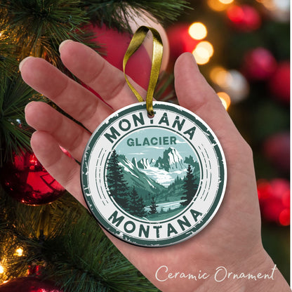 Montana State Christmas Ornament - Personalized Ceramic 66-MT