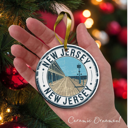 New Jersey State Christmas Ornament - Personalized Ceramic 66-NJ