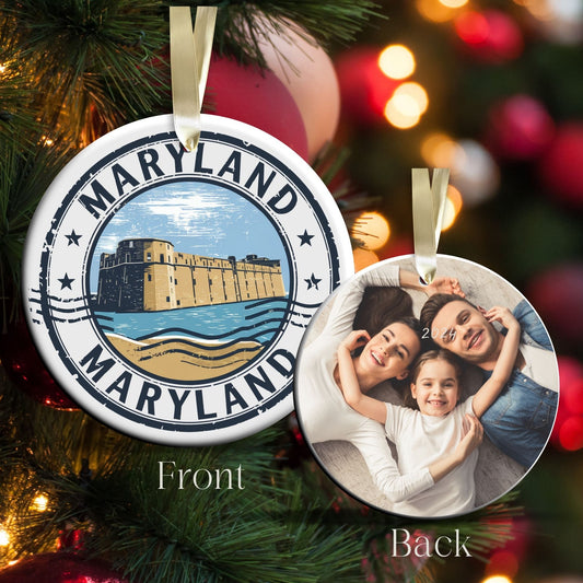 Maryland State Christmas Ornament - Personalized Ceramic 66-MD