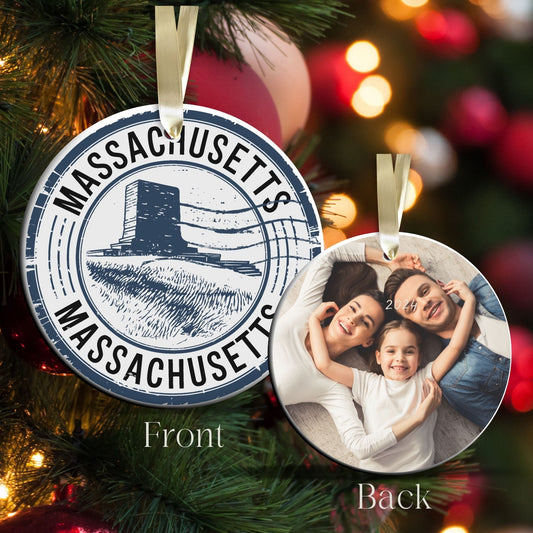 Massachusetts State Christmas Ornament - Personalized Ceramic 66-MA