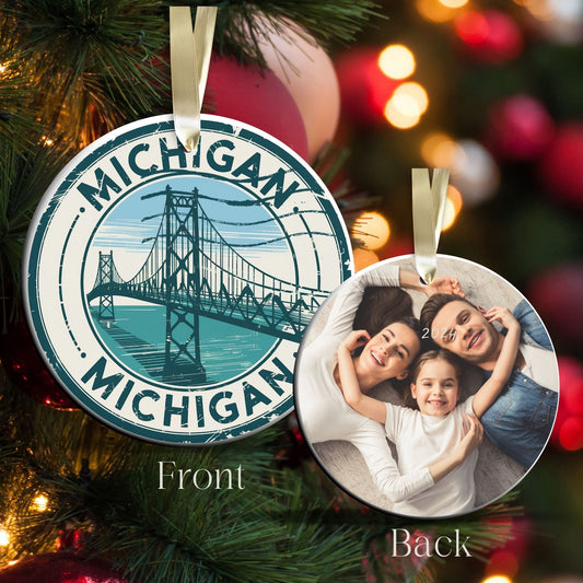 Michigan State Christmas Ornament - Personalized Ceramic 66-MI