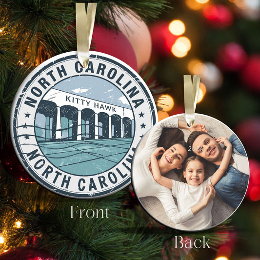 North Carolina State Christmas Ornament - Personalized Ceramic 66-NC