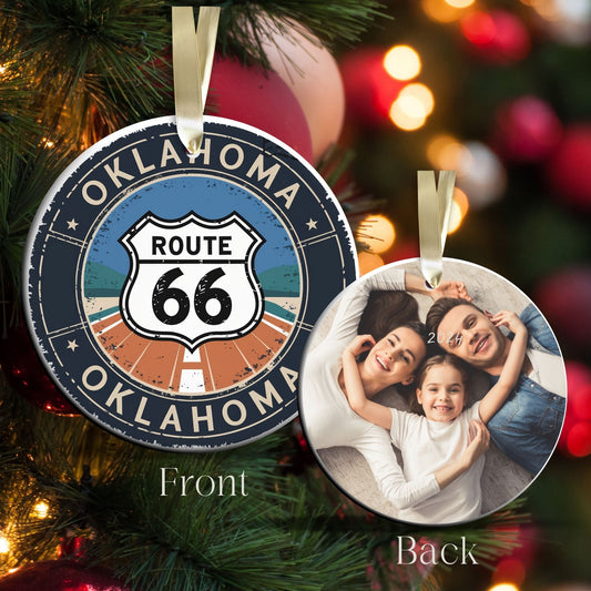 Oklahoma State Christmas Ornament - Personalized Ceramic 66-OK