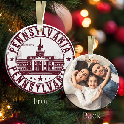 Pennsylvania State Christmas Ornament - Personalized Ceramic 66-PA